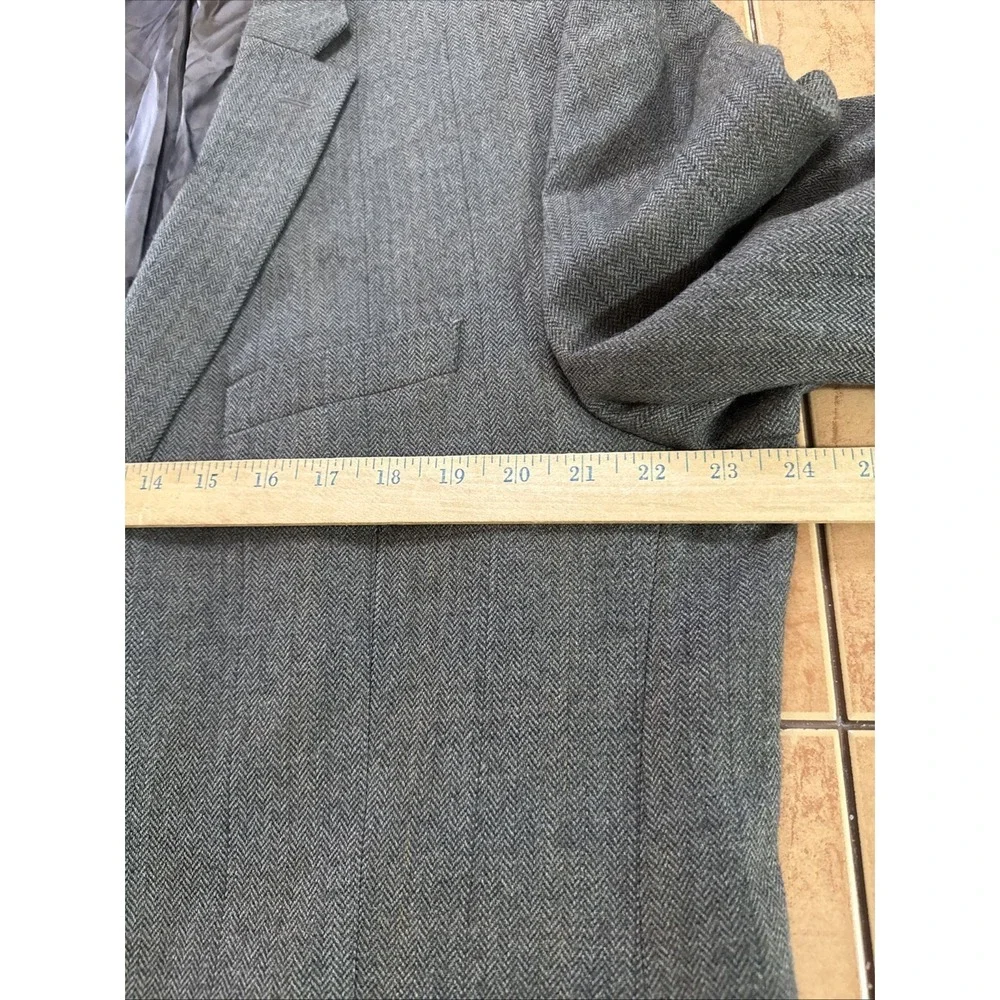 Lauren Ralph Lauren Sport Coat Jacket‎ Brown Herringbone Plaid Flannel Wool 48L